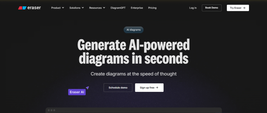 diagramgpt Eraser.io Hero section