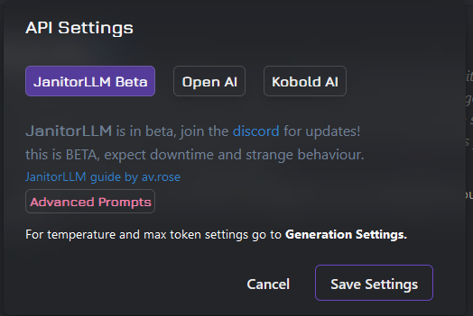 Janitor AI API key setup