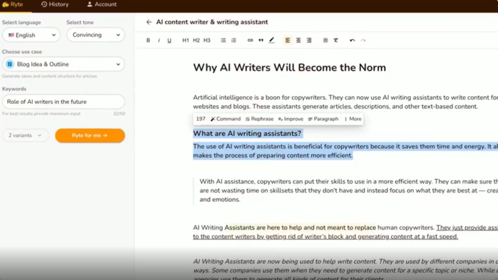 Rytr ai writing